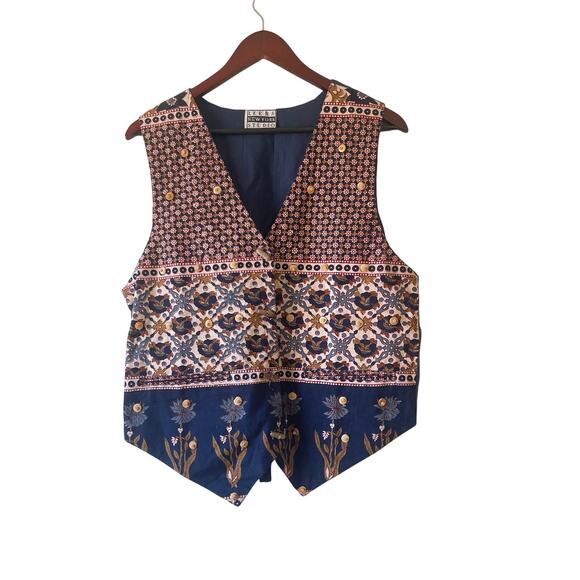 Vintage boho indie beaded embellished patchwork vest size medium - Picture 1 of 7